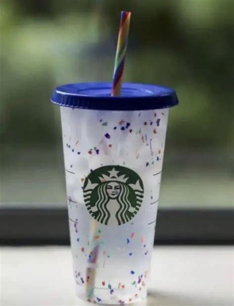 New Starbucks Confetti Color Changing Cup Rainbow Straw Pride Summer