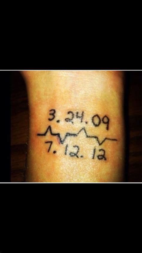 Important Dates Heartbeat Tattoo In A Heartbeat Tattoos And Piercings