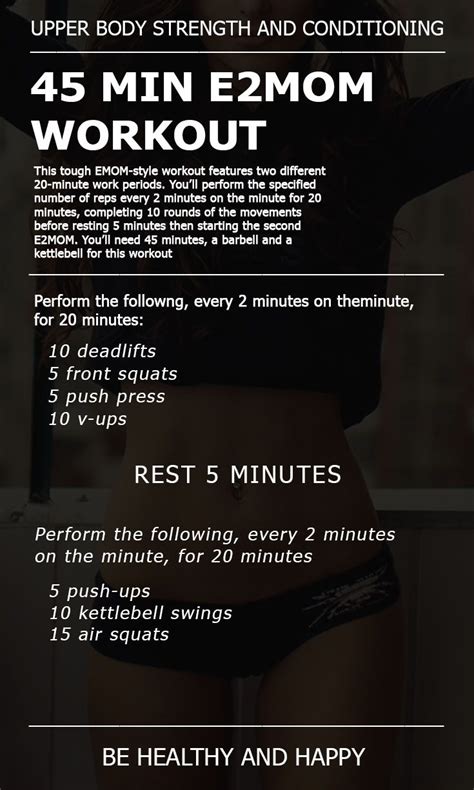 45 Minute E2mom Workout Crossfit Workouts At Home Emom Workout