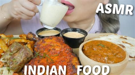 indian food asmr seekh kabab chicken tikka masala devil s drumstick masala fries no talking