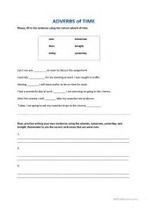 Adverbs and time expressions level: Adverbs of Time worksheet - Free ESL printable worksheets ...