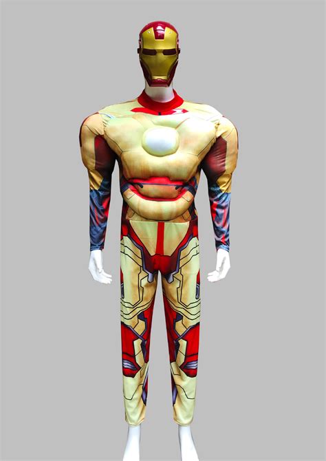 Iron Man Adult Costume Avengers Captain America Muscle Halloween