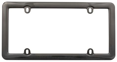 Nouveau License Plate Frame W Fastener Caps Black Chrome Cruiser
