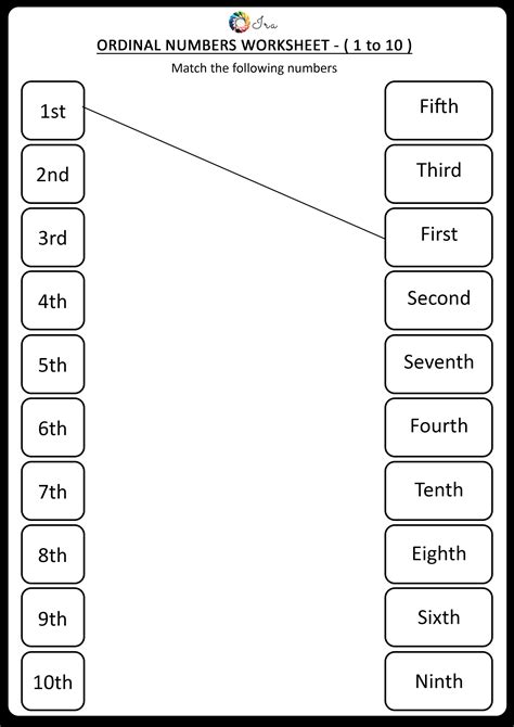 Free Printable English Ordinal Numbers Worksheets For Your Child 24 36 F1b