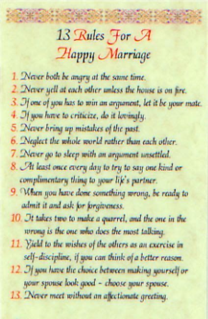 the rules for a happy marriage