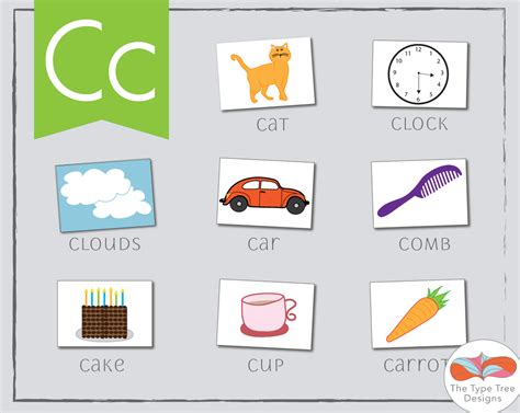 Words That Start With The Letter C C Flashcards Clipart Letter C