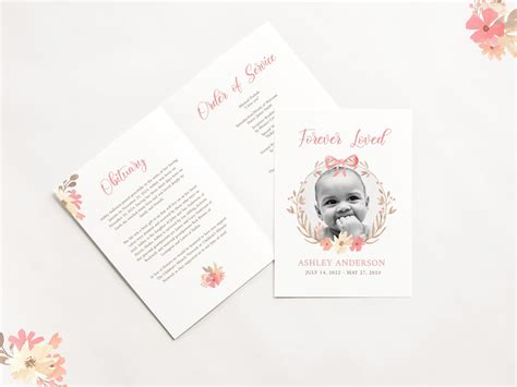 Baby Funeral Program Funeral Service Program Template For Etsy