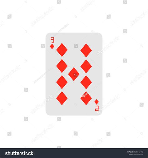 Vector Illustration Playing Card Nine Diamonds Stock Vector Royalty