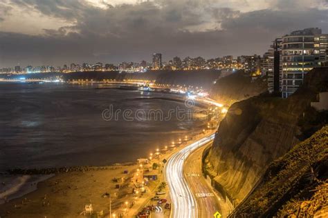 The Pacific Coast Of Miraflores In Lima Peru Stock Image Image Of