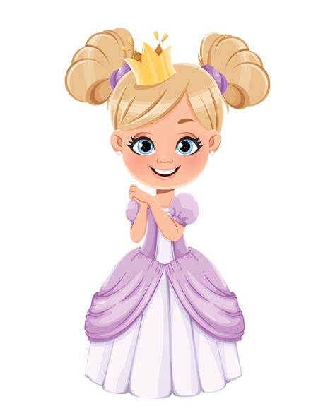 Cute Little Princess Cartoon Baby Girl 5033551 Vector Art At Vecteezy