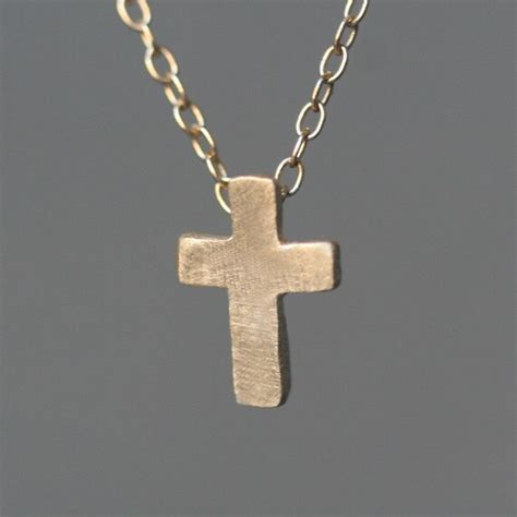 Small Cross Necklace In K Gold Etsy