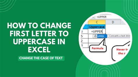 How To Change First Letter To Uppercase In Excel Change The Case Of