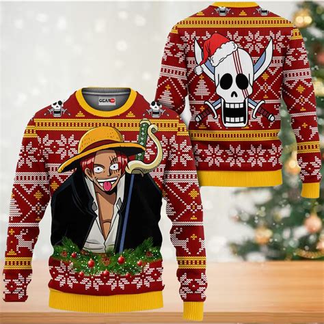 Red Hair Shanks Ugly Christmas Sweater Anime Xmas Ts One Piece