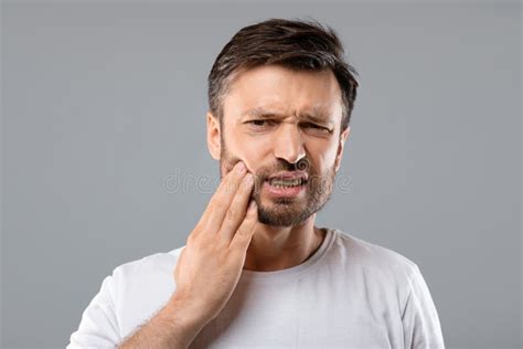 Tooth And Gum Inflammation Guy Suffers From Pain In His Mouth And