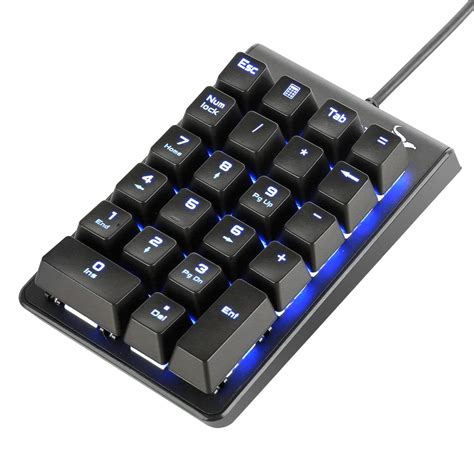 Number Pad Mechanical Usb Wired Numeric Keypad With Blue Led Backlit