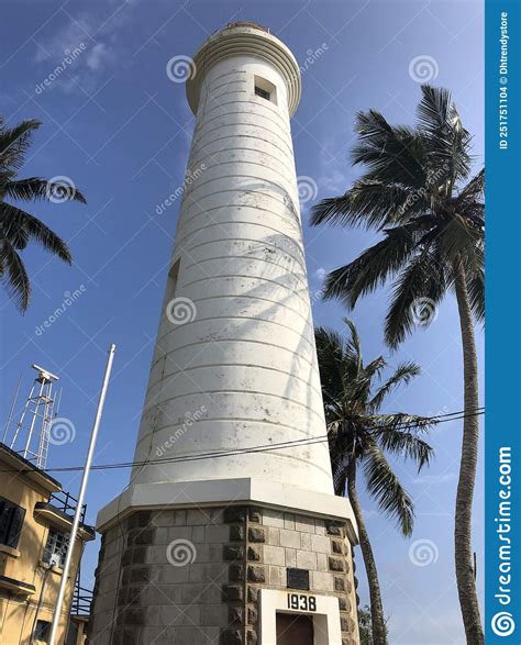White Galle Fort Lighthouse Tower In Sri Lanka Ceylon Asia Stock Photo