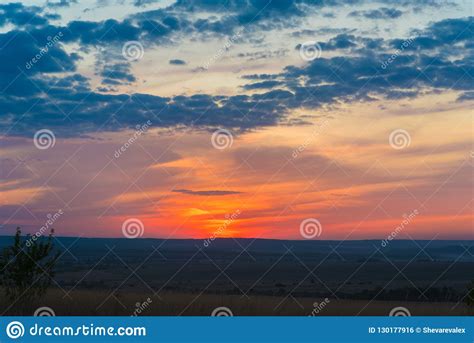 Very Beautiful Summer Sunset With Bright Colors Of The Sky