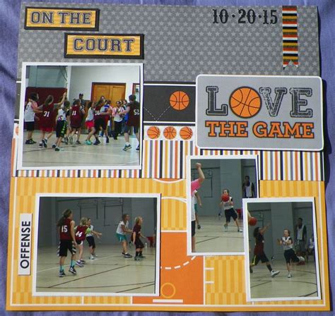 A Scrapbook With Pictures Of People Playing Basketball On The Court And