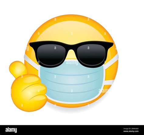 High Quality Emoticon On White Background Emoji With Sunglassesthumbs