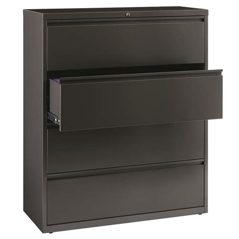 HL8000 Series 42 Inch Wide 4 Drawer Lateral File Cabinet Charcoal