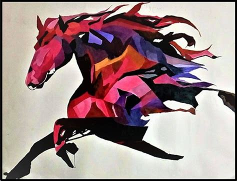 Horse Abstract Painting Paintings By Amal Augustine