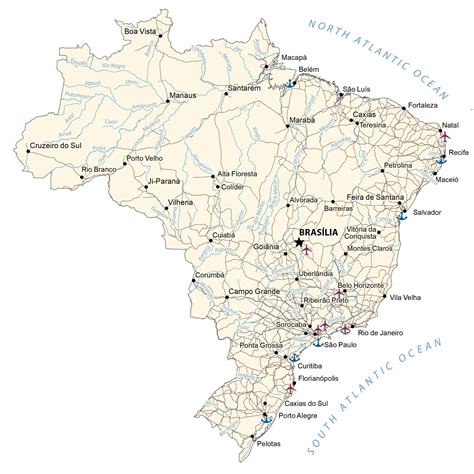 Map Of Brazil Cities And Roads Gis Geography
