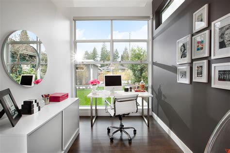 Furniture, rugs, wall and floor coverings. 21+ Gray Home Office Designs, Decorating Ideas | Design ...