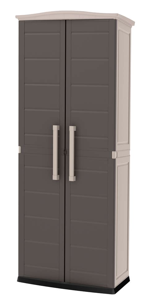 Keter Boston Tall Indooroutdoor Storage Utility Cabinet Brown