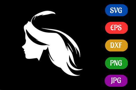 Hair Silhouette Svg Eps Dxf Vector Graphic By Creative Oasis