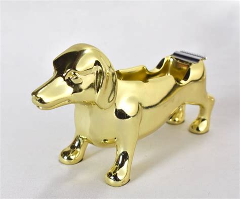 Gold Tone Metal Dachshund Wiener Dog Tape Dispenser Ebay In 2022