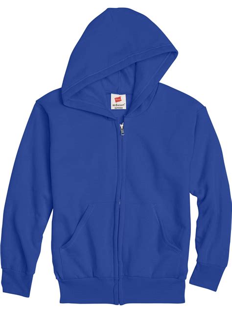 Hanes Boys Ecosmart Fleece Full Zip Hooded Jacket Sizes 4 18
