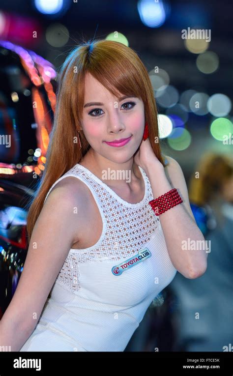 Nonthaburi March 26 Unidentified Model With Isuzu Pick Up Car On Display At The 37th Bangkok