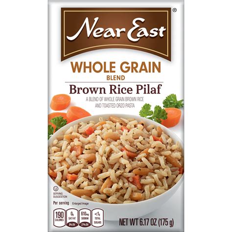 See side panel for microwave, low fat and high altitude directions. Near East Whole Grain Blends, Brown Rice Pilaf, 6.17 oz ...