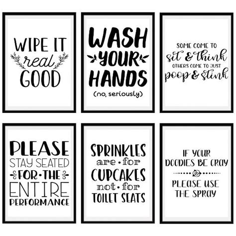20 Hilarious Bathroom Printable Signs 100 Prints From 5 Sizes Home
