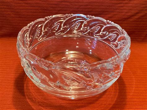 Vintage Tiffany Co Gorgeous Crystal Glass Bowl Swimming Etsy