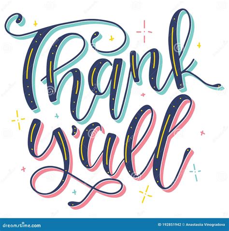 Thank You All Colored Calligraphy Vector Illustration With