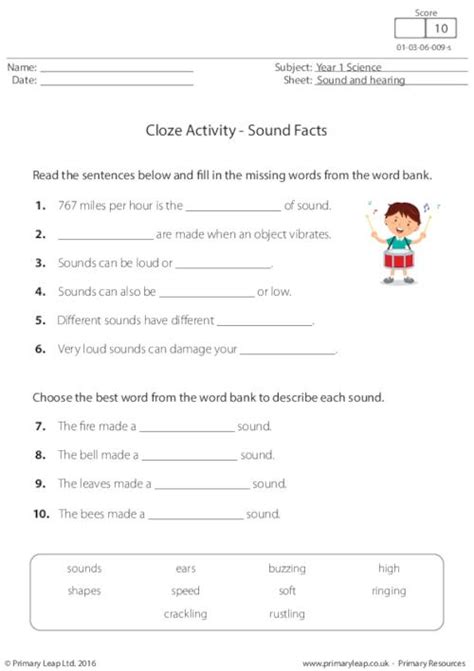 Science Things That Can Make Noise Worksheet Uk
