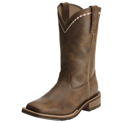 Ariat Womens Unbridled Wide Square Toe Brown Cowgirl Boots