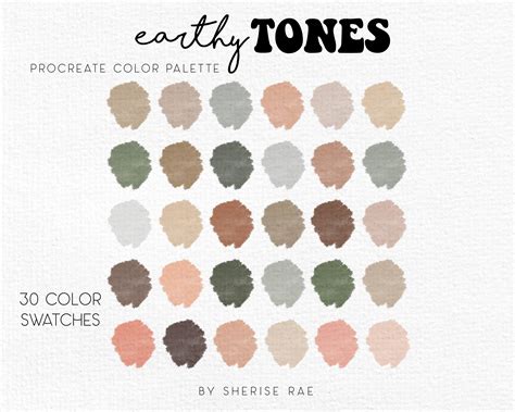 Tonos Terrosos Procreate Paleta De 30 Colores 30 Muestras De Etsy
