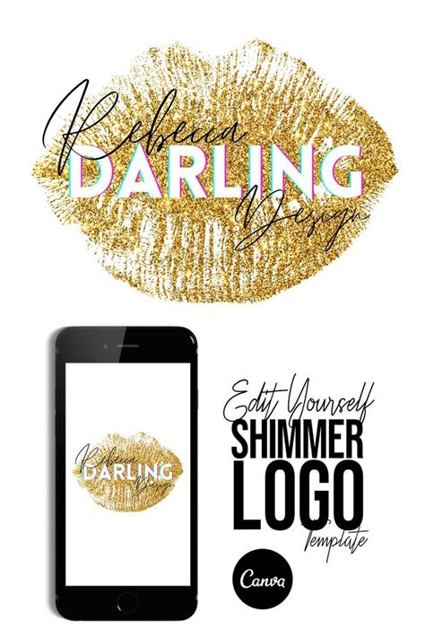 Glitter Logo Template Canva Template Easy To Edit Etsy Logo
