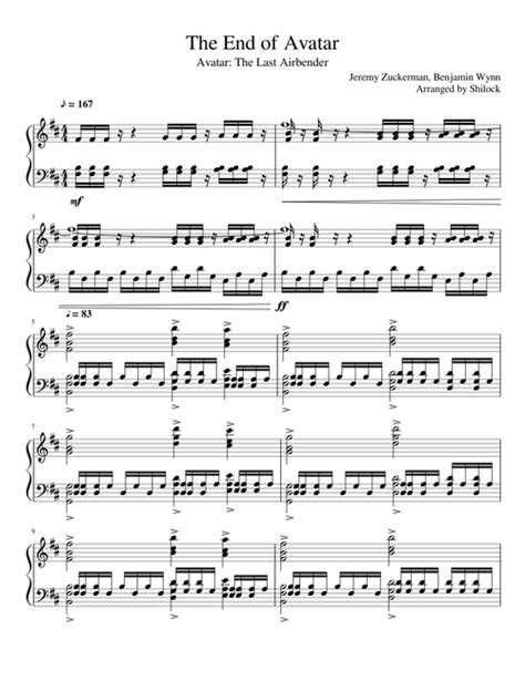 Avatar The Last Airbender Theme Song Piano Sheet Music Theme Image