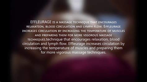 How To Do Effleurage Massage Youtube