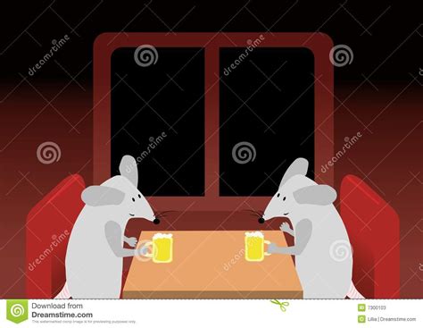 Two Mice Are Drinking The Beer Stock Vector Illustration Of Friendship Mouse 7300103