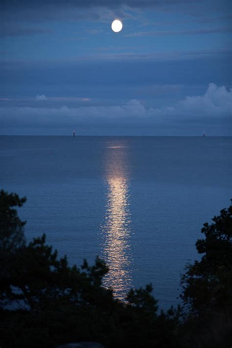 Full Moon Over Sea By Johner Images