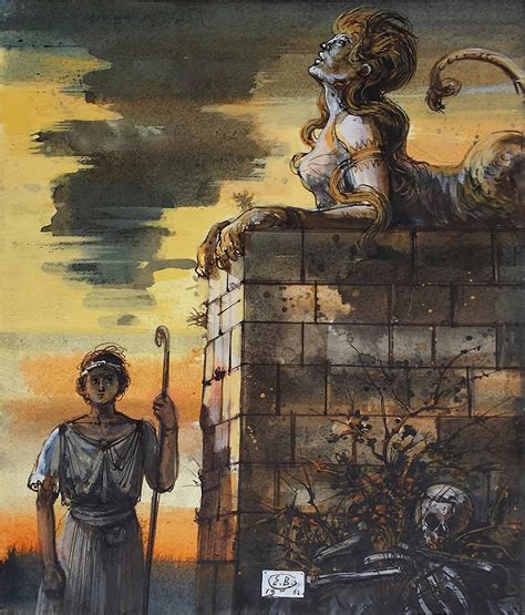 Add this artwork to your favorites collection. Eugene Berman - Oedipus And The Sphinx For Sale at 1stdibs