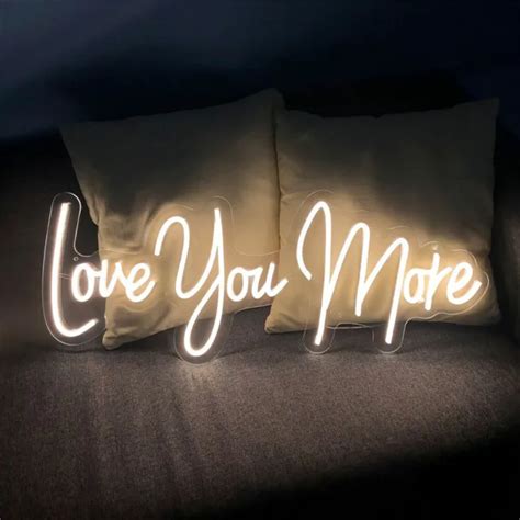 Led Love You More Neon Light Sign With Dimmer Home Bedroom Wall Hanging