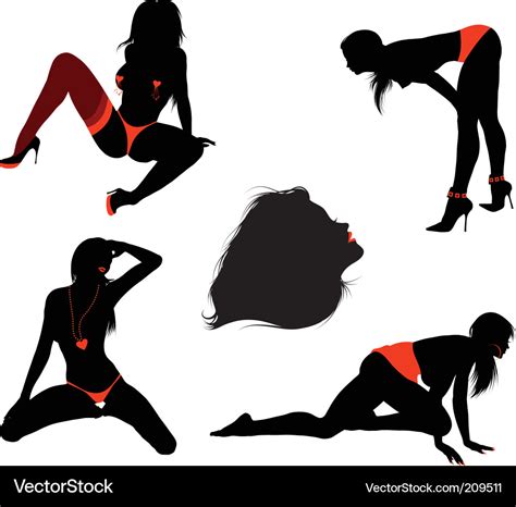 Sexy Girl Silhouettes Royalty Free Vector Image
