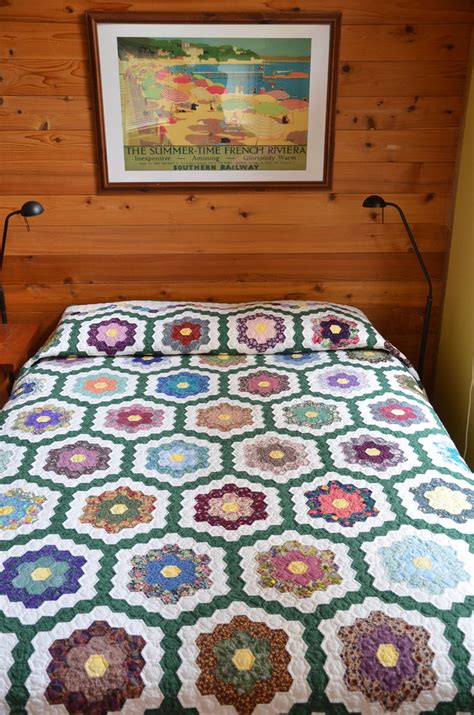 This has been a major undertaking. Grandmothers Flower Garden Quilt | 2000-2008 Queen sized ...