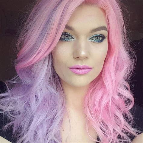 Implementing color into your style is a task that is not cut and. cotton candy hair pastel mermaid hair two tone pink purple ...