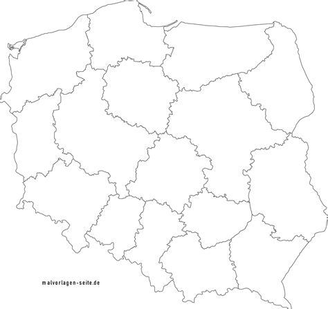 Woiwodschaften Von Polen Mit Hauptstädten Landkarte